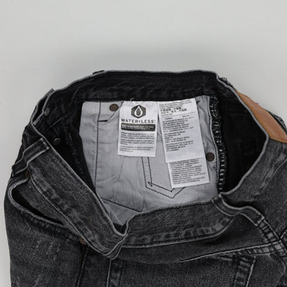 Levi's 501 Black Denim Distressed Frayed Hem Shorts W28 - Vintage Style