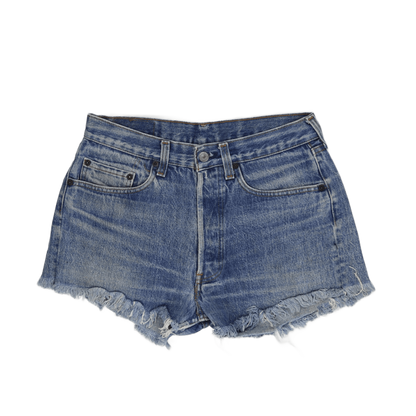 Levi's Vintage High-Waisted Distressed Denim Cut-Off Shorts For Women - Blue Wash - Ideal Summer Streetwear 2024 Fashion