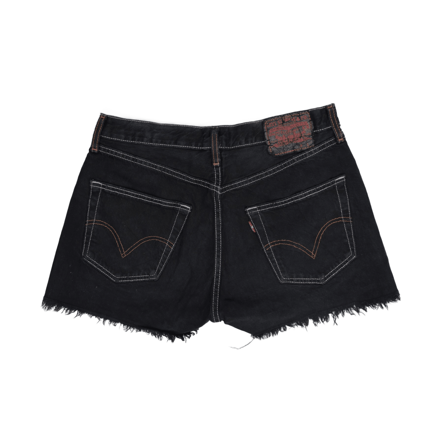 Levi's 501 Black Denim Cut Off Shorts Frayed Hem Vintage Style Womens