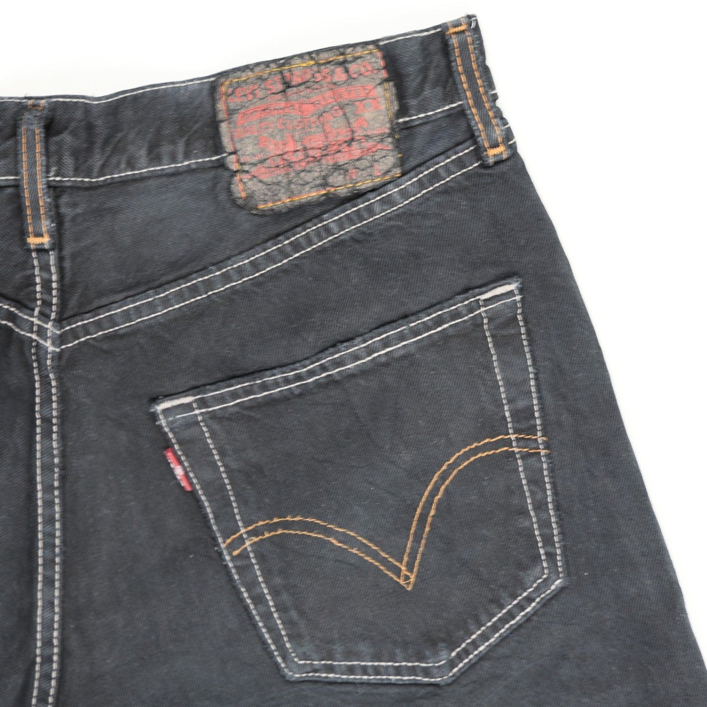 Levi's 501 Black Denim Cut Off Shorts Frayed Hem Vintage Style Womens