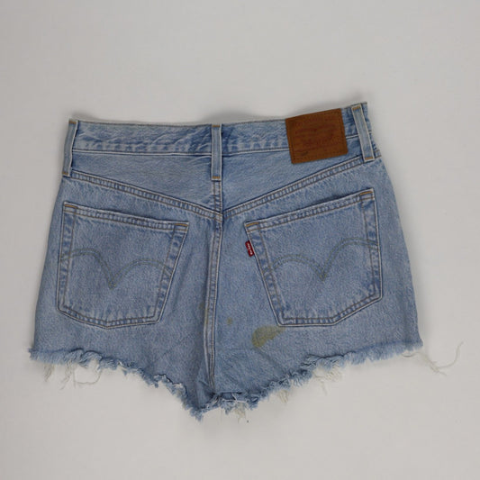 Levi's 501 High Rise Cut Off Denim Shorts, Light Blue Vintage Frayed Hem, Size W31, Women's Retro Summer Essential