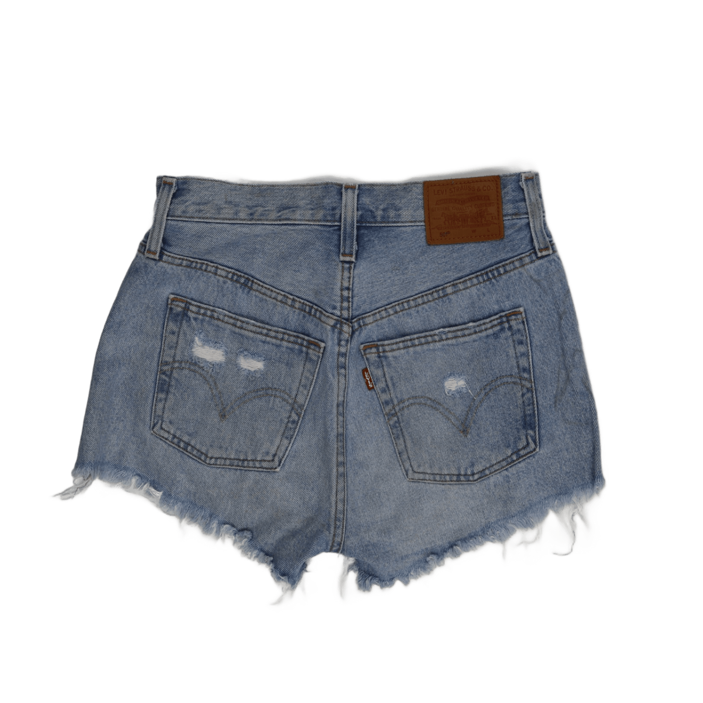 Levi's 501 High-Rise Distressed Waterless Denim Jean Shorts for Women, Blue, Size W31