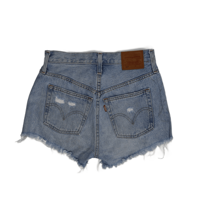 Levi's 501 High-Rise Distressed Waterless Denim Jean Shorts for Women, Blue, Size W31