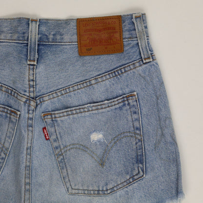Levi's 501 High-Rise Distressed Waterless Denim Jean Shorts for Women, Blue, Size W31