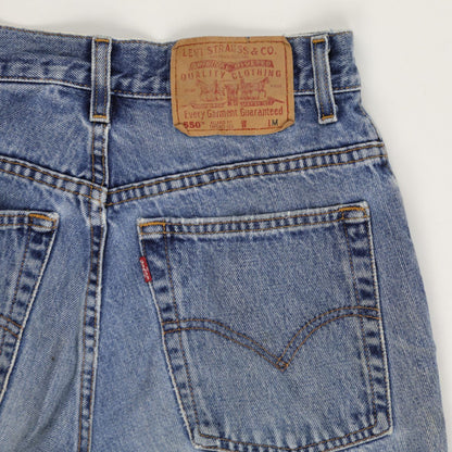 Levi's 550 Relaxed Fit Vintage Denim Shorts W30 Frayed Hem Classic Blue