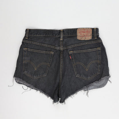 Levi's 560 Comfort Fit Black Denim Cut-Off Shorts W32 Vintage Distressed Style