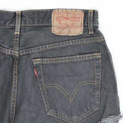 Levi's 560 Comfort Fit Black Denim Cut-Off Shorts W32 Vintage Distressed Style