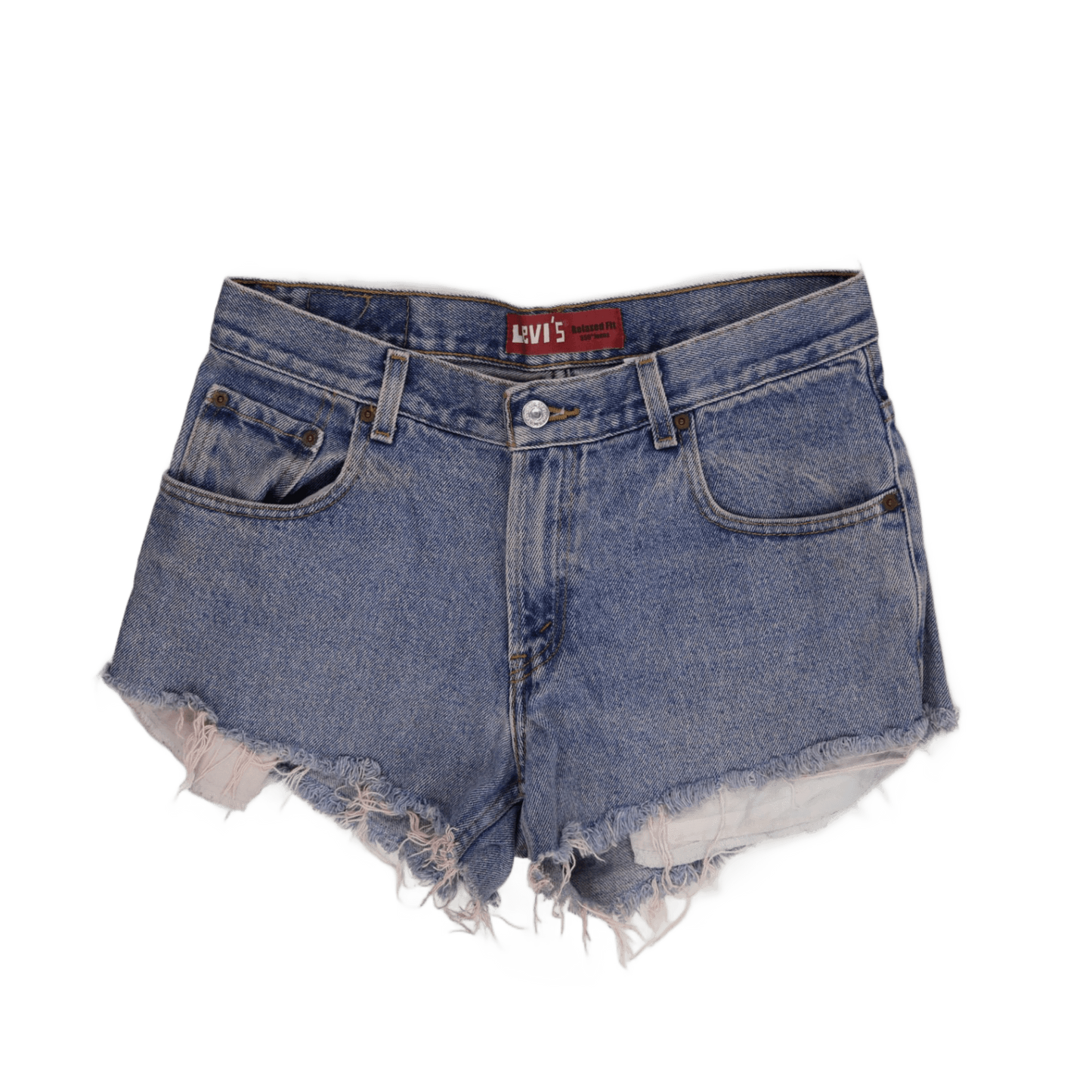 Levi's 550 Relaxed Fit Denim Distressed High Waisted Shorts, Size 27 Waist, Blue