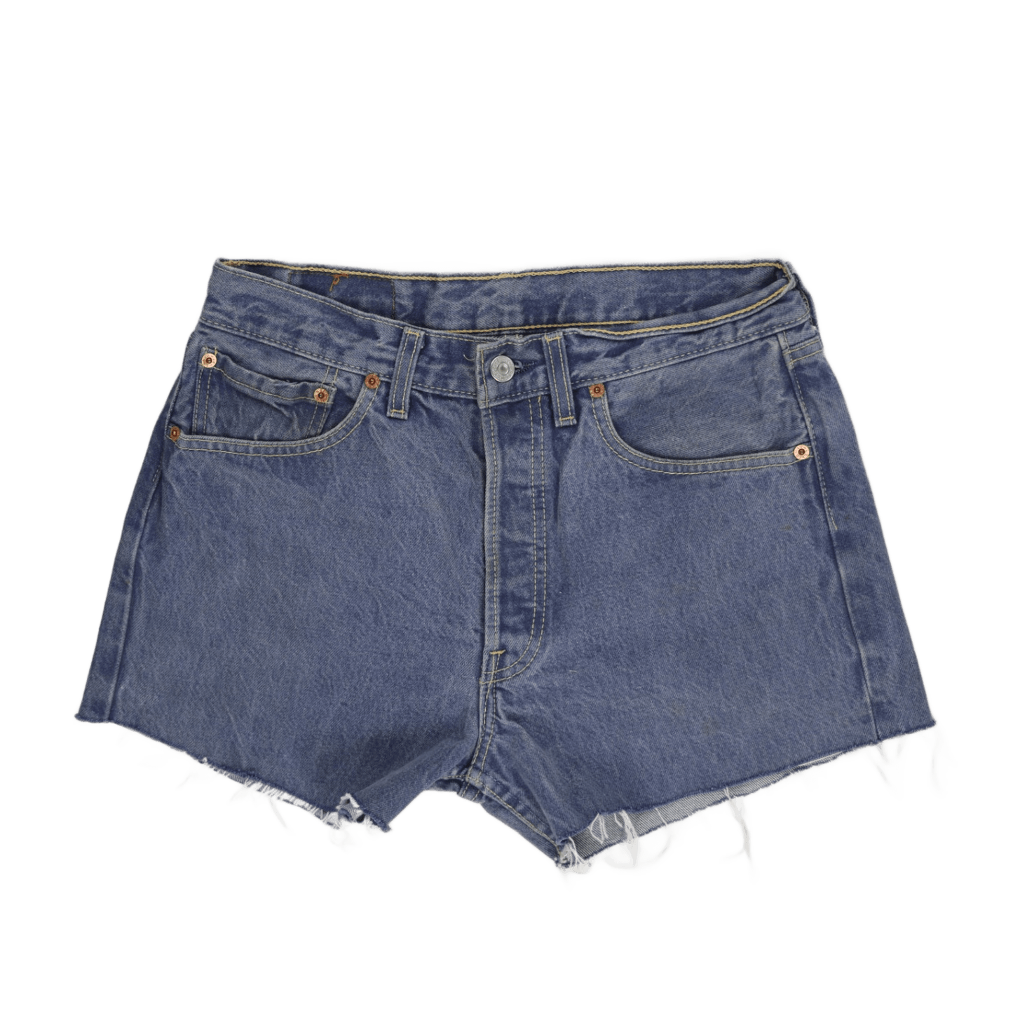 Levi's 501 Vintage High Waist Blue Denim Cut Off Shorts Womens W32 Sustainable