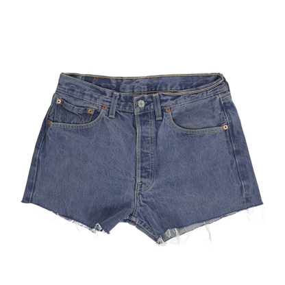 Levi's 501 Vintage High Waist Blue Denim Cut Off Shorts Womens W32 Sustainable