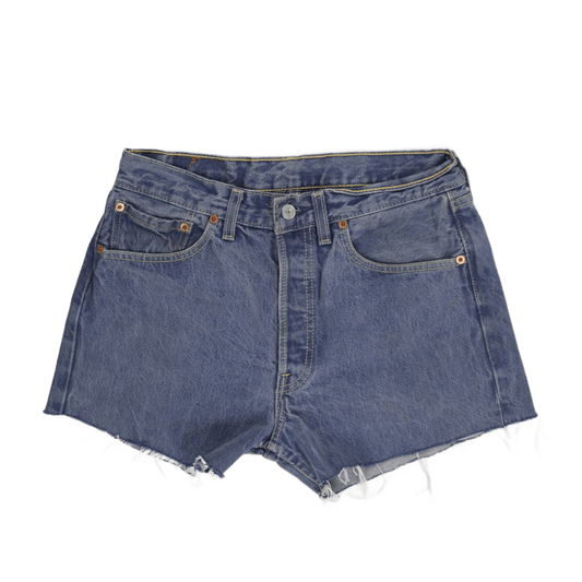 Levi's 501 Vintage High Waist Blue Denim Cut Off Shorts Womens W32 Sustainable