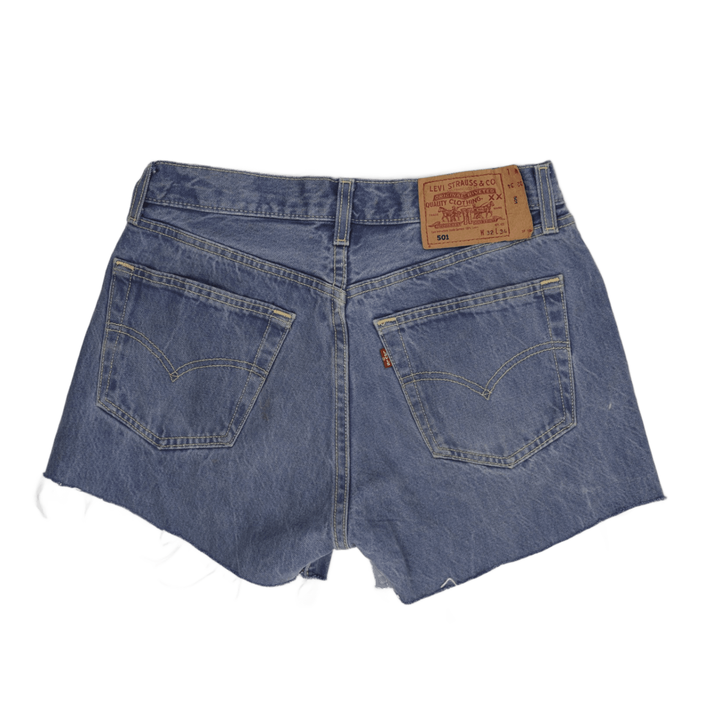Levi's 501 Vintage High Waist Blue Denim Cut Off Shorts Womens W32 Sustainable