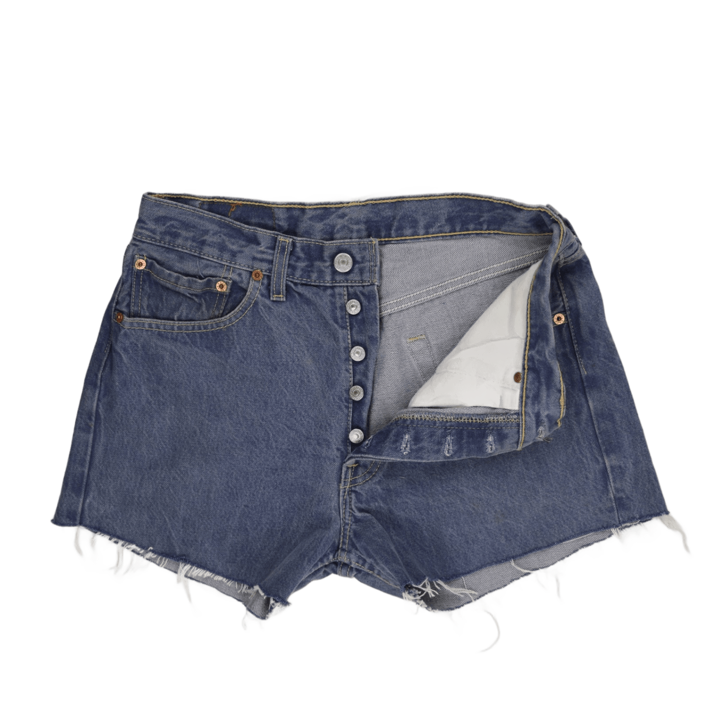 Levi's 501 Vintage High Waist Blue Denim Cut Off Shorts Womens W32 Sustainable