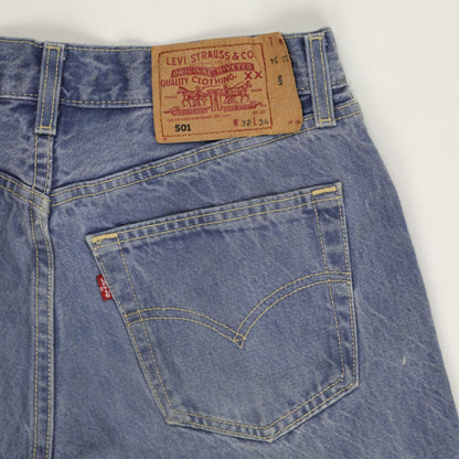 Levi's 501 Vintage High Waist Blue Denim Cut Off Shorts Womens W32 Sustainable