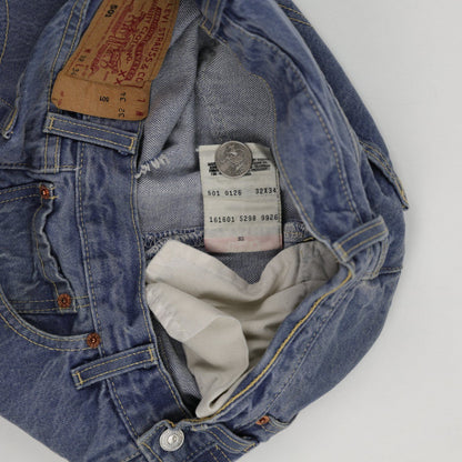 Levi's 501 Vintage High Waist Blue Denim Cut Off Shorts Womens W32 Sustainable