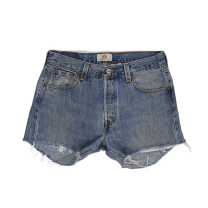 Levi's 501 Vintage High-Waisted Distressed Denim Shorts Blue W30 Authentic Womens