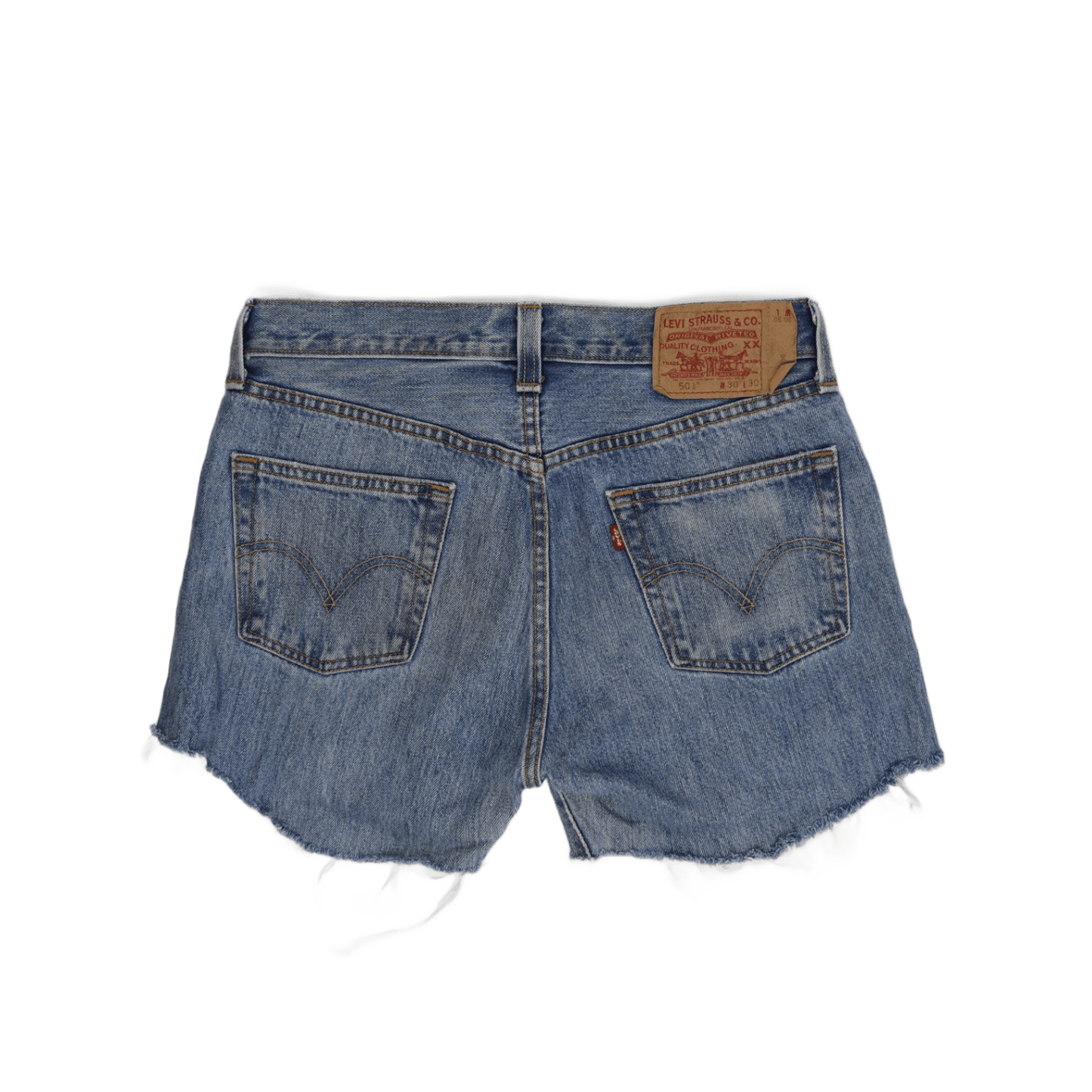 Levi's 501 Vintage High-Waisted Distressed Denim Shorts Blue W30 Authentic Womens