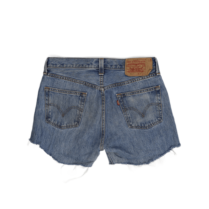 Levi's 501 Vintage High-Waisted Distressed Denim Shorts Blue W30 Authentic Womens