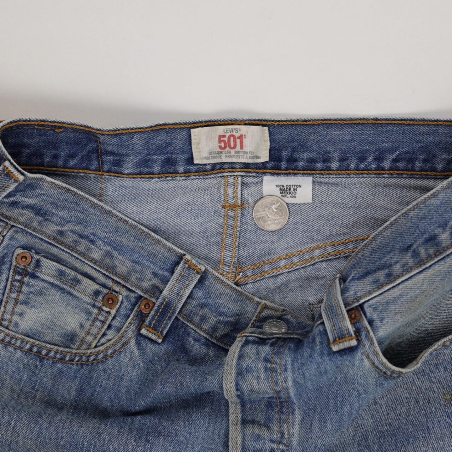 Levi's 501 Vintage High-Waisted Distressed Denim Shorts Blue W30 Authentic Womens