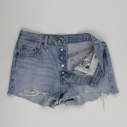 Levi's Vintage Light Blue High Waisted Distressed Denim Shorts Womens W31 Button Fly