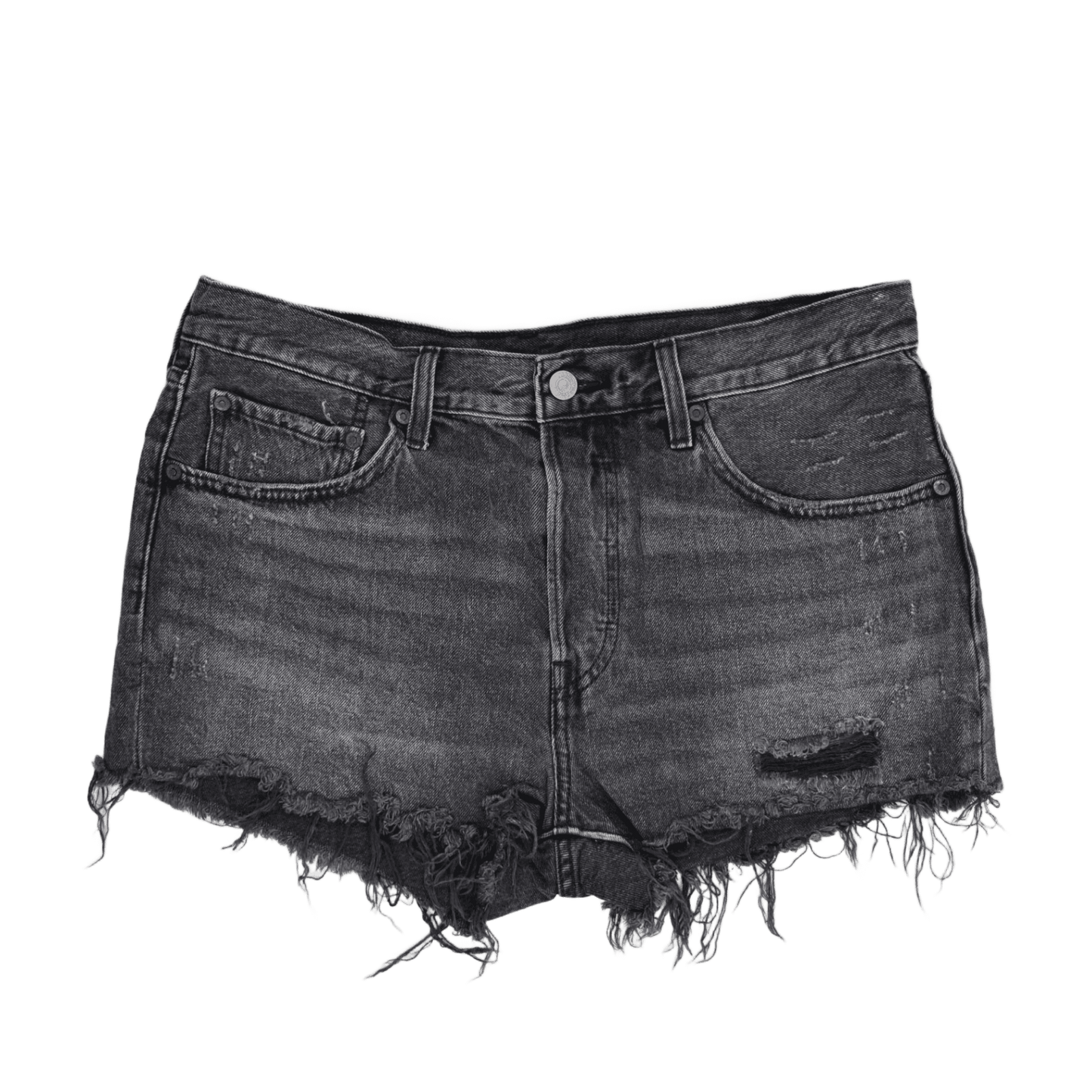 Levi's 501 Original Black Denim Distressed Cut Off Shorts Womens W30 Classic Summer Vintage Style