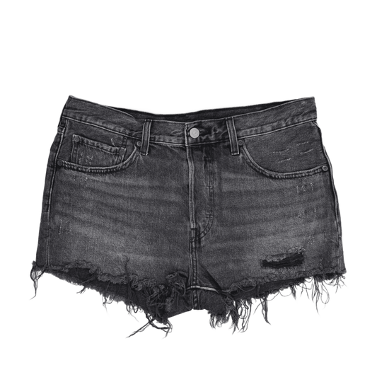Levi's 501 Original Black Denim Distressed Cut Off Shorts Womens W30 Classic Summer Vintage Style