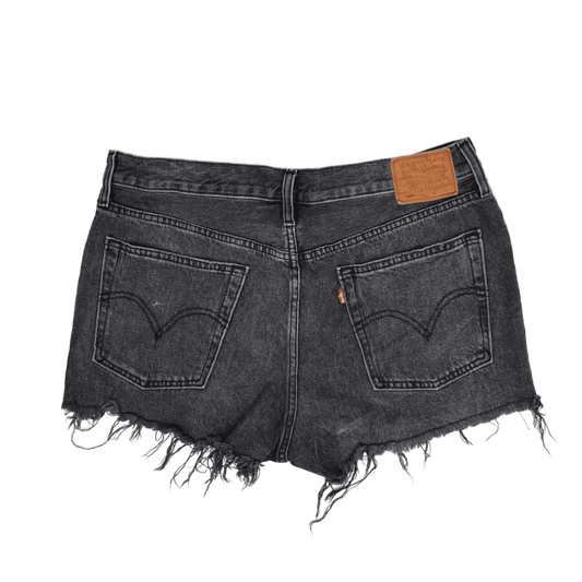Levi's 501 Original Black Denim Distressed Cut Off Shorts Womens W30 Classic Summer Vintage Style