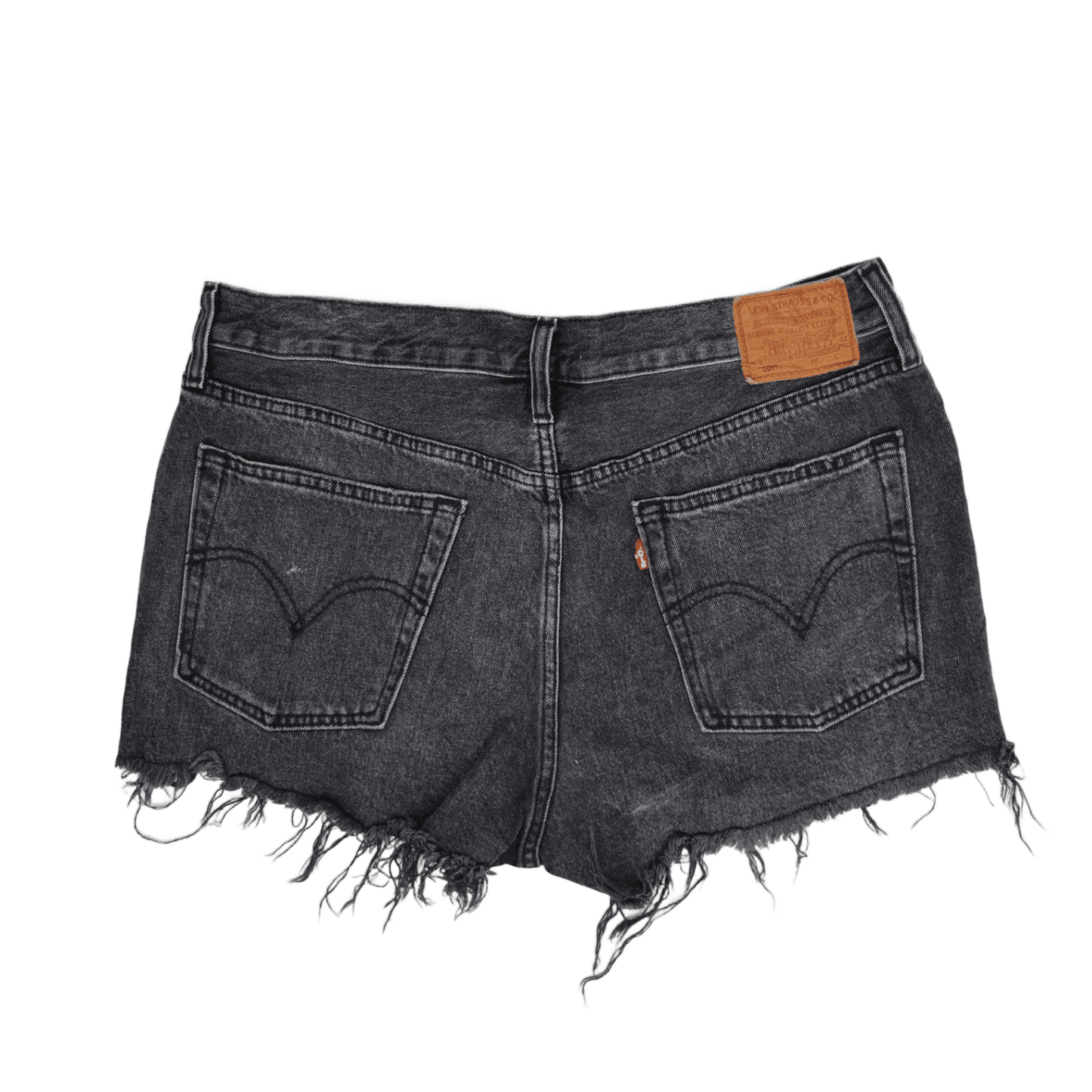 Levi's 501 Original Black Denim Distressed Cut Off Shorts Womens W30 Classic Summer Vintage Style