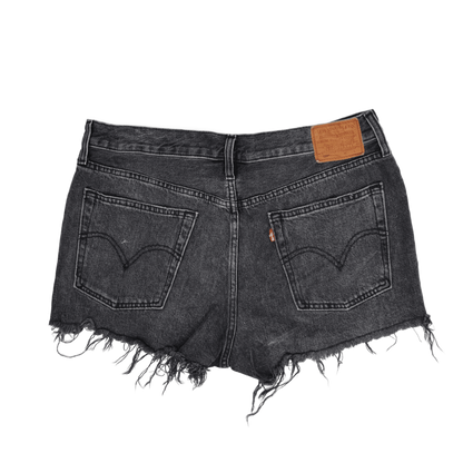 Levi's 501 Original Black Denim Distressed Cut Off Shorts Womens W30 Classic Summer Vintage Style