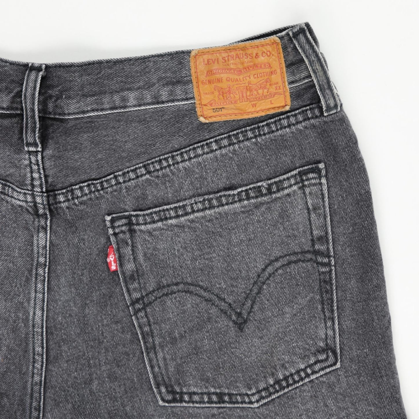 Levi's 501 Original Black Denim Distressed Cut Off Shorts Womens W30 Classic Summer Vintage Style