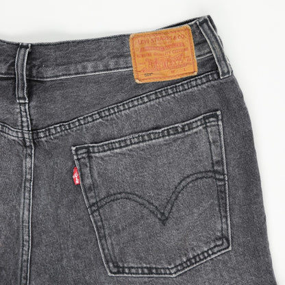 Levi's 501 Original Black Denim Distressed Cut Off Shorts Womens W30 Classic Summer Vintage Style