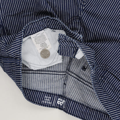Lee Regular Fit Women's Blue & White Pinstripe Cotton Shorts, Classic Summer Casualwear