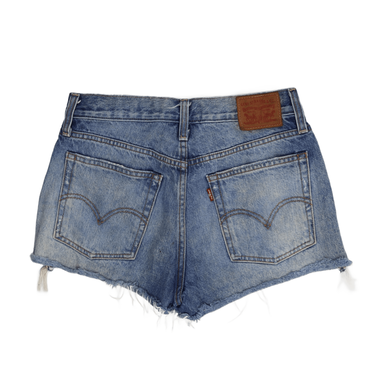 Levi's Womens 501 High Rise Distressed Denim Shorts Blue, Size 30 – Classic Cut Off Festival Jean Shorts