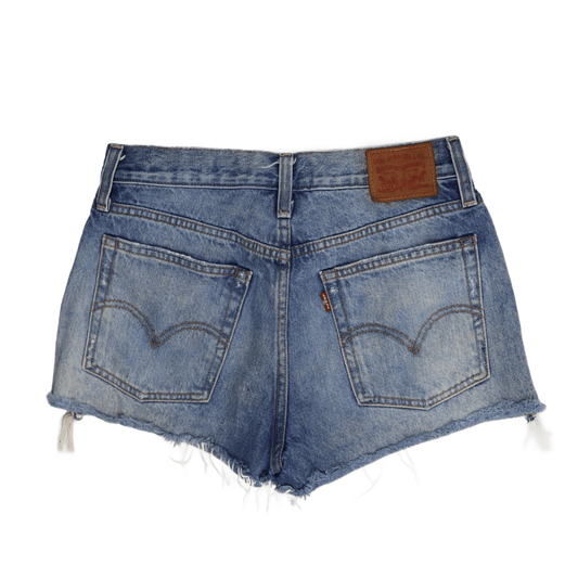 Levi's Womens 501 High Rise Distressed Denim Shorts Blue, Size 30 – Classic Cut Off Festival Jean Shorts
