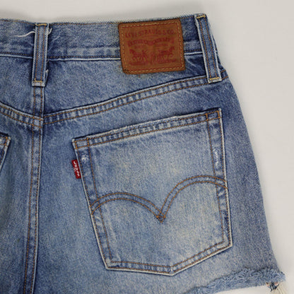 Levi's Womens 501 High Rise Distressed Denim Shorts Blue, Size 30 – Classic Cut Off Festival Jean Shorts