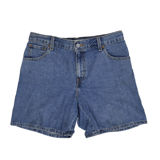 Levi's 550 Relaxed Fit Vintage Denim Shorts Blue Size 8 Cotton High Waisted Casual