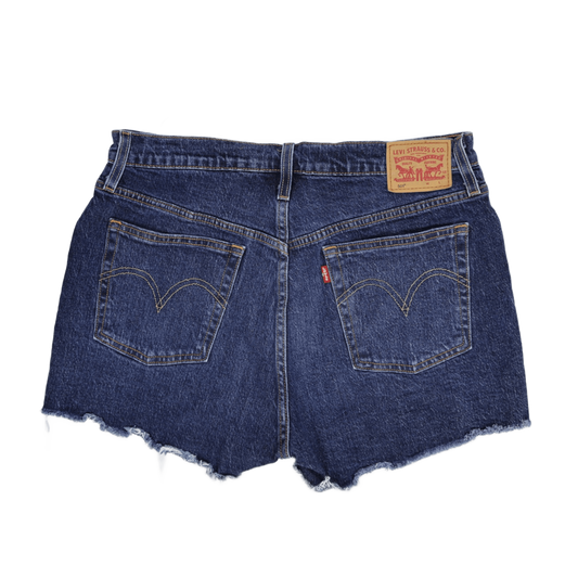 Levi's 501 Women's Blue Denim High Rise Distressed Waterless Shorts Size 30 Authentic Vintage Style Cut Off