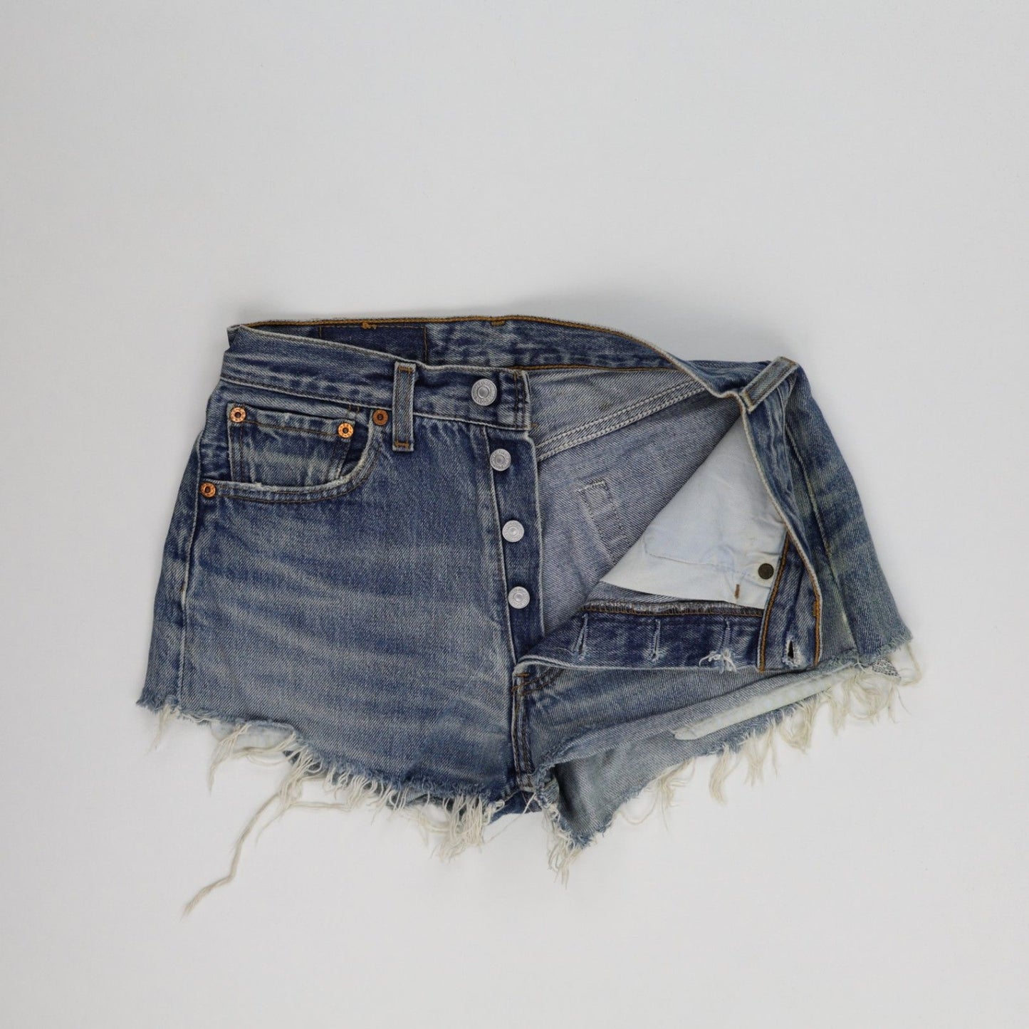 Levi's 501 Vintage Cut-Off Denim Shorts W27 Distressed Blue Authentic