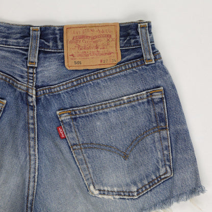 Levi's 501 Vintage Cut-Off Denim Shorts W27 Distressed Blue Authentic
