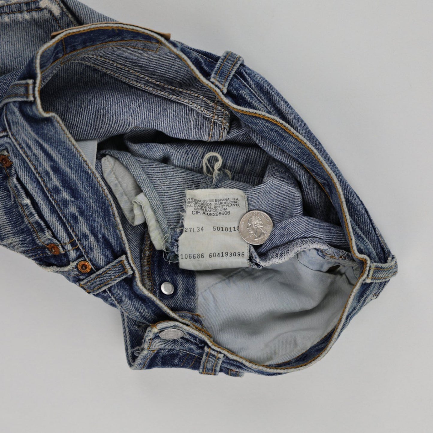 Levi's 501 Vintage Cut-Off Denim Shorts W27 Distressed Blue Authentic