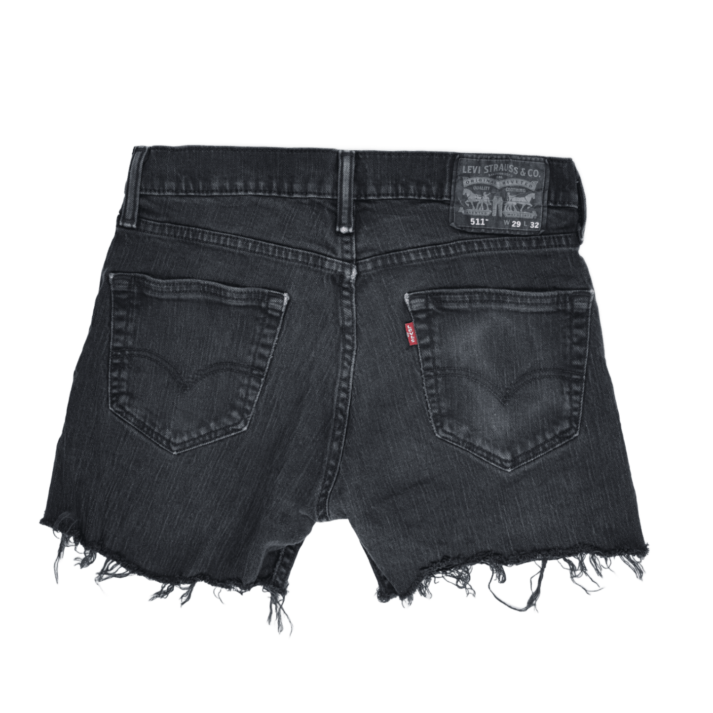 Levi's 511 Black Denim Cut Off Shorts, W29 UK, Slim Fit, Distressed Casual Style