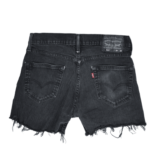 Levi's 511 Black Denim Cut Off Shorts, W29 UK, Slim Fit, Distressed Casual Style