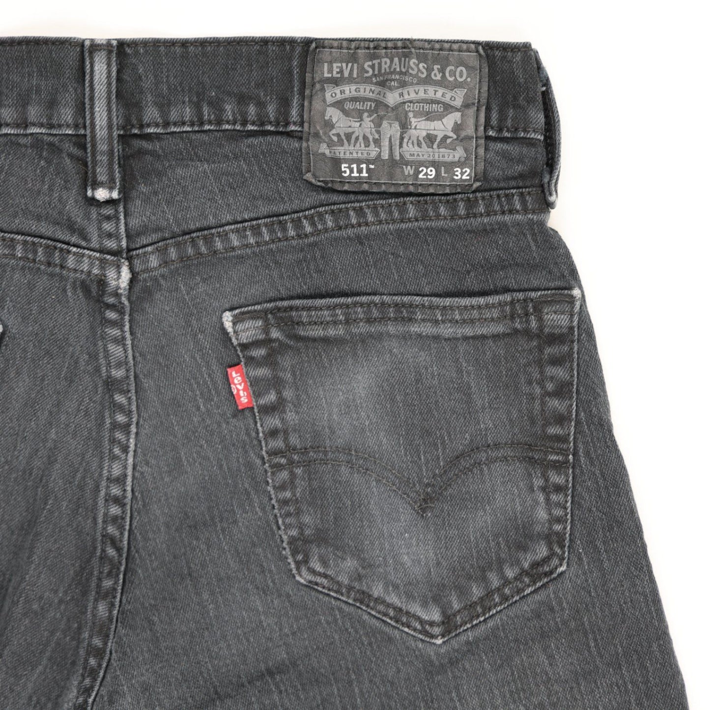 Levi's 511 Black Denim Cut Off Shorts, W29 UK, Slim Fit, Distressed Casual Style