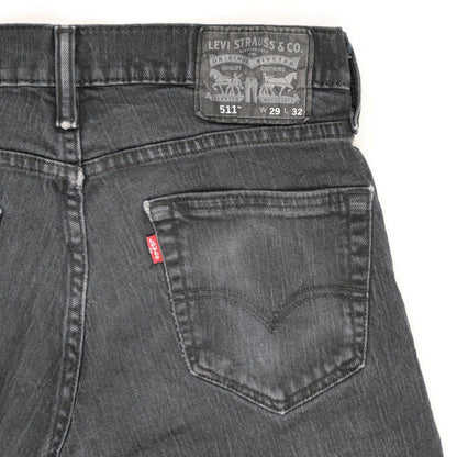 Levi's 511 Black Denim Cut Off Shorts, W29 UK, Slim Fit, Distressed Casual Style