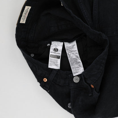Levi's High Rise Black Denim Cut-Off Shorts, Size 26, Button Fly, Waterless, Womens