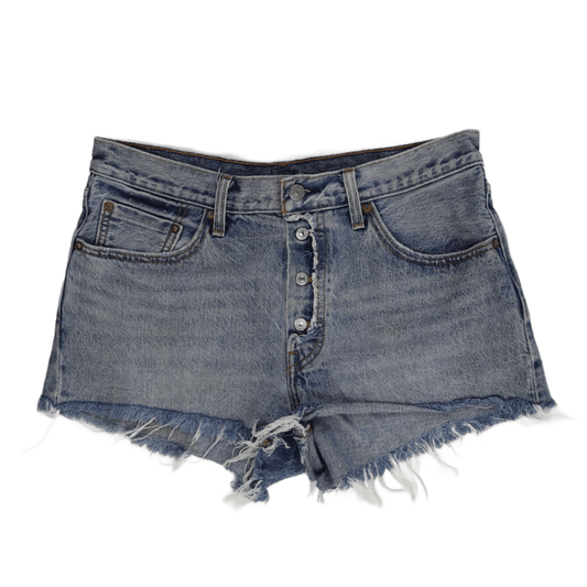 Levi's 501 Vintage High-Waisted Distressed Denim Shorts, Light Blue Wash, Size W30 - Authentic Summer Festival Classic