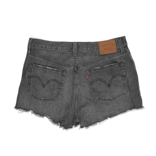 Levi's Waterless Black Denim High Waist Distressed Shorts Womens Size S - Sustainable Vintage Summer Essentials