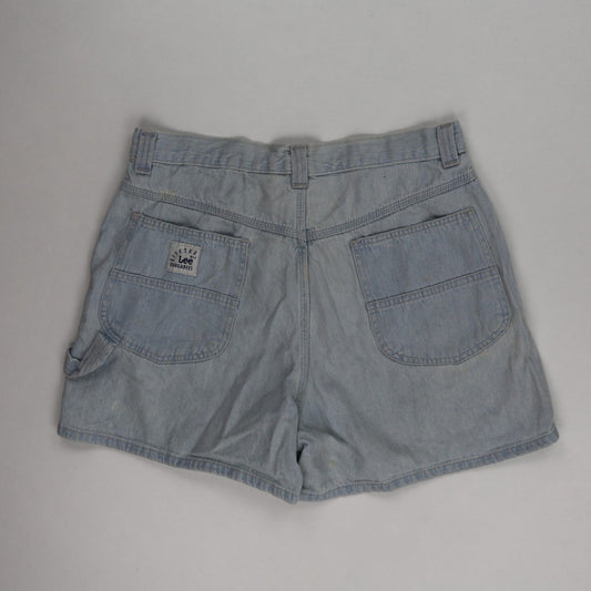 Lee Dungarees Mens Light Blue Denim Shorts Vintage Relaxed Fit Retro Summer, Size 34
