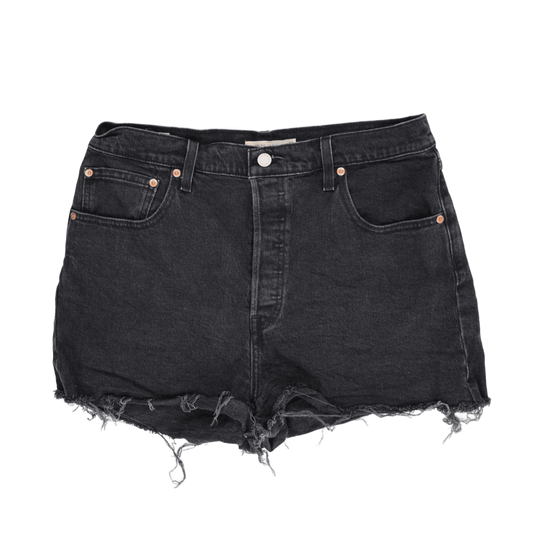 Levi's Black Denim High-Waisted Vintage Cut Off Shorts Size 32 Womens - Iconic Style, Raw Hem, Waterless, Distressed Look