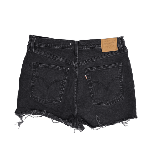 Levi's Black Denim High-Waisted Vintage Cut Off Shorts Size 32 Womens - Iconic Style, Raw Hem, Waterless, Distressed Look
